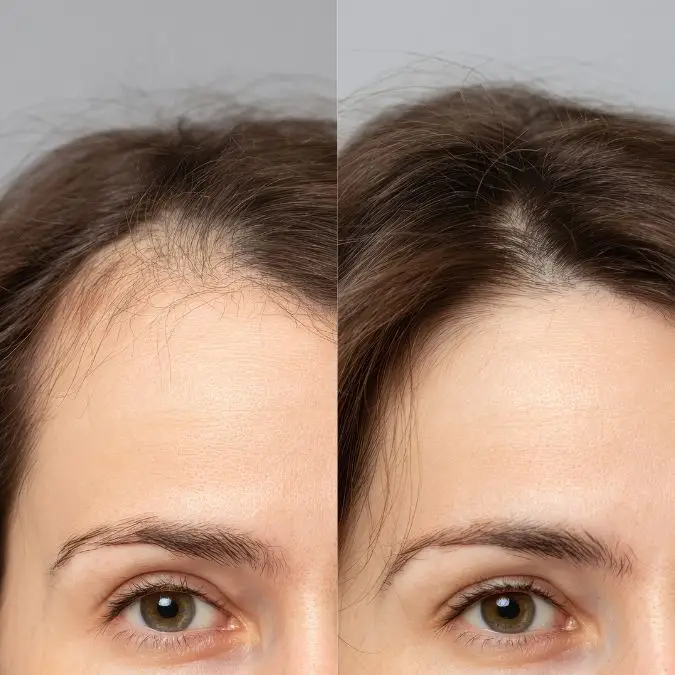 Before and after hair restoration for women — Dharma Hair