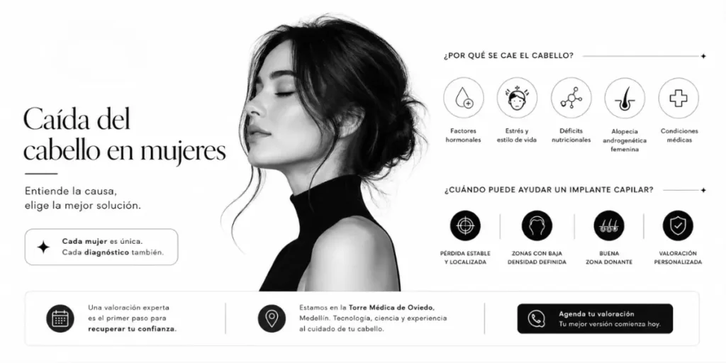Causas de la caída del cabello en mujeres-Dharma Hair Medellín