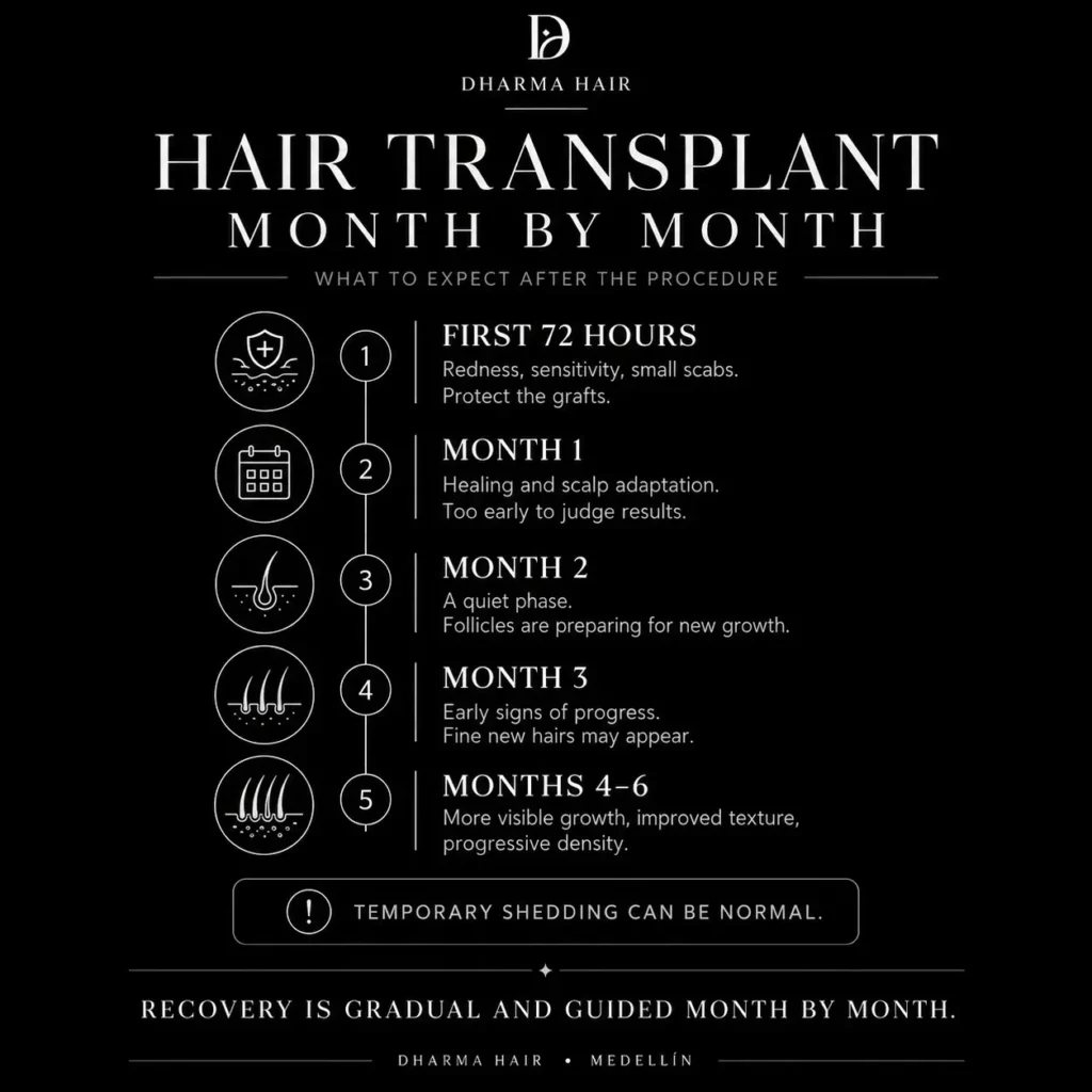 Hair Transplant month by month- Dharma Hair