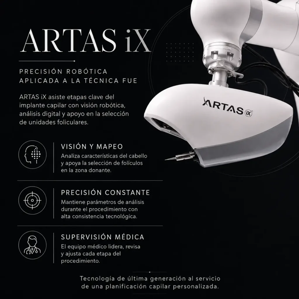 Implante capilar robótico ARTAS iX vs FUE manual-Dharma Hair en Medellín- ARTAS