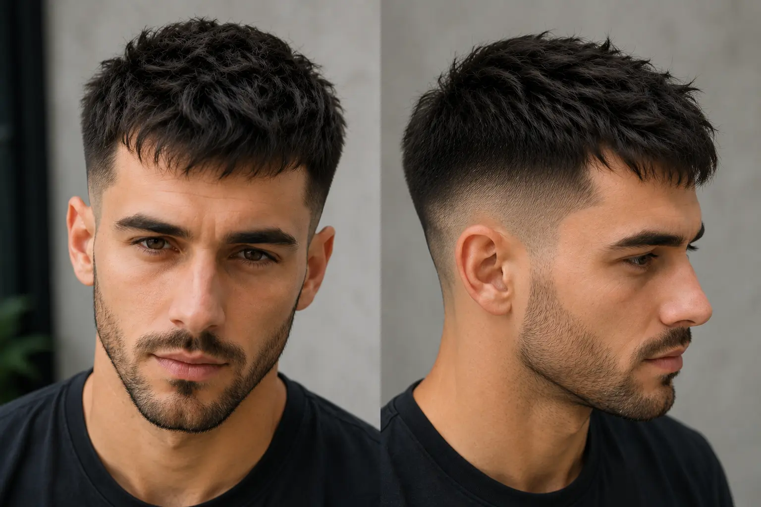 Peinados para hombres con entradas y frente grande - Textured crop . Be Dharma Hair